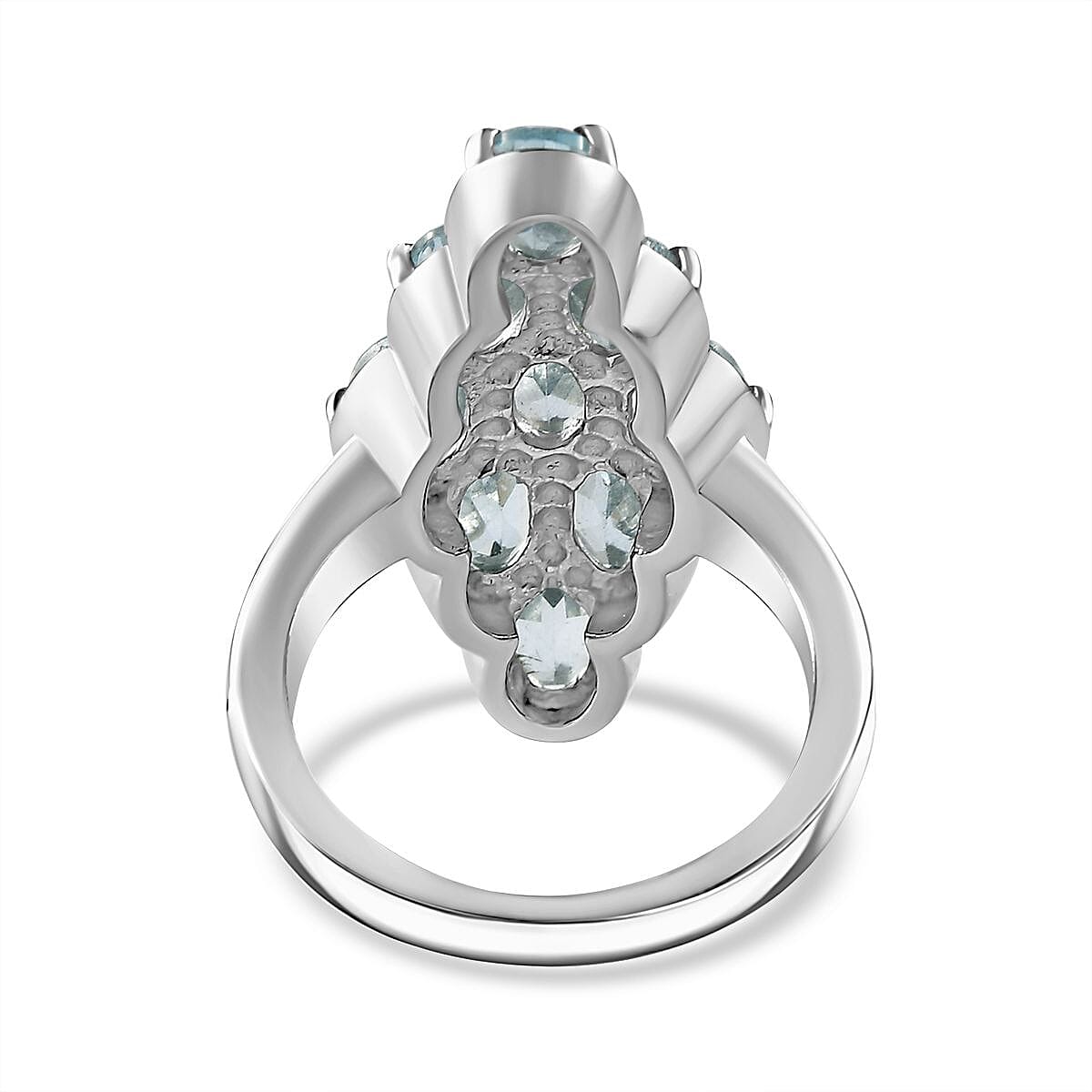 Sky Blue Topaz 4.25 ctw Ring in Stainless Steel (Size 11.5)