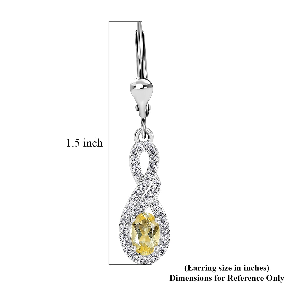 Brazilian Sunfire Beryl and White Zircon Lever Back Earrings in Platinum Over Sterling Silver 1.50 ctw image number 5