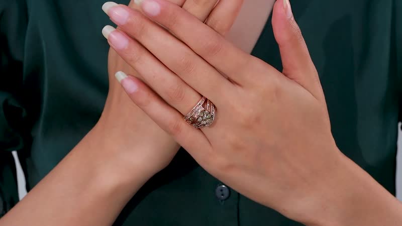Natural Champagne Diamond Ring in Vermeil Rose Gold Over Sterling Silver 2.00 ctw