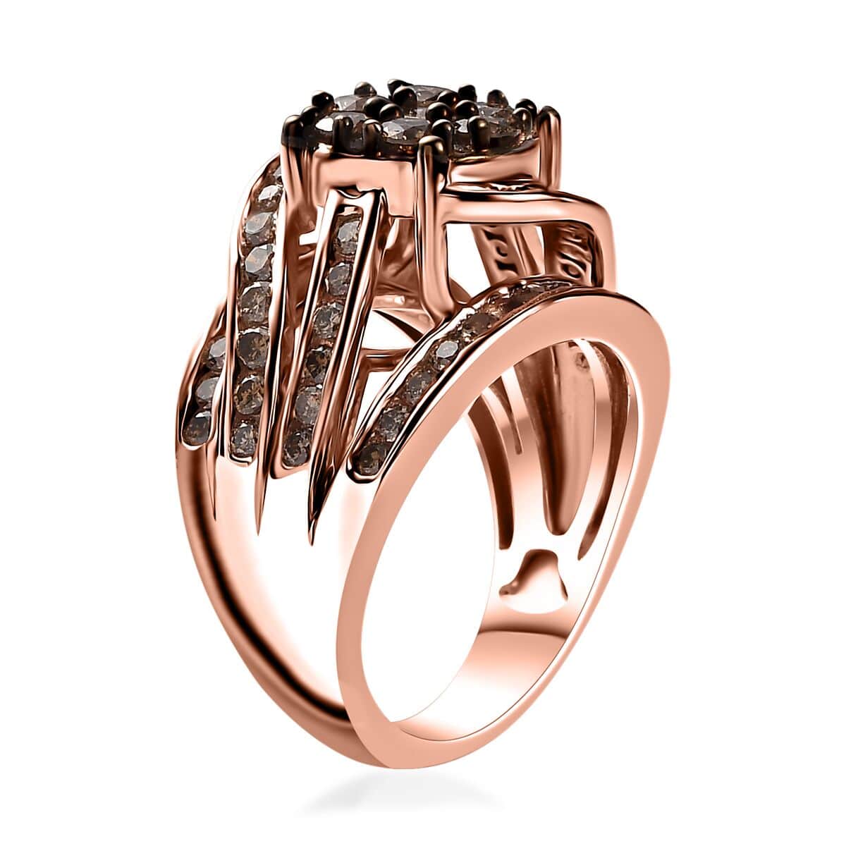 Natural Champagne Diamond Ring in Vermeil Rose Gold Over Sterling Silver 2.00 ctw image number 3