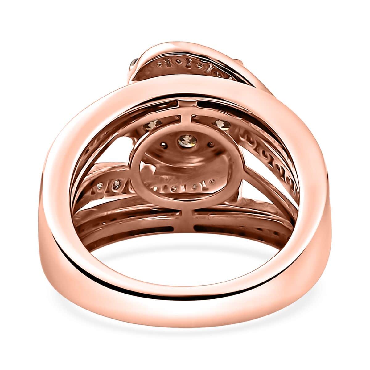 Natural Champagne Diamond Ring in Vermeil Rose Gold Over Sterling Silver 2.00 ctw image number 4