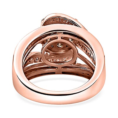 Natural Champagne Diamond Ring in Vermeil Rose Gold Over Sterling Silver (Size 10.0) 2.00 ctw
