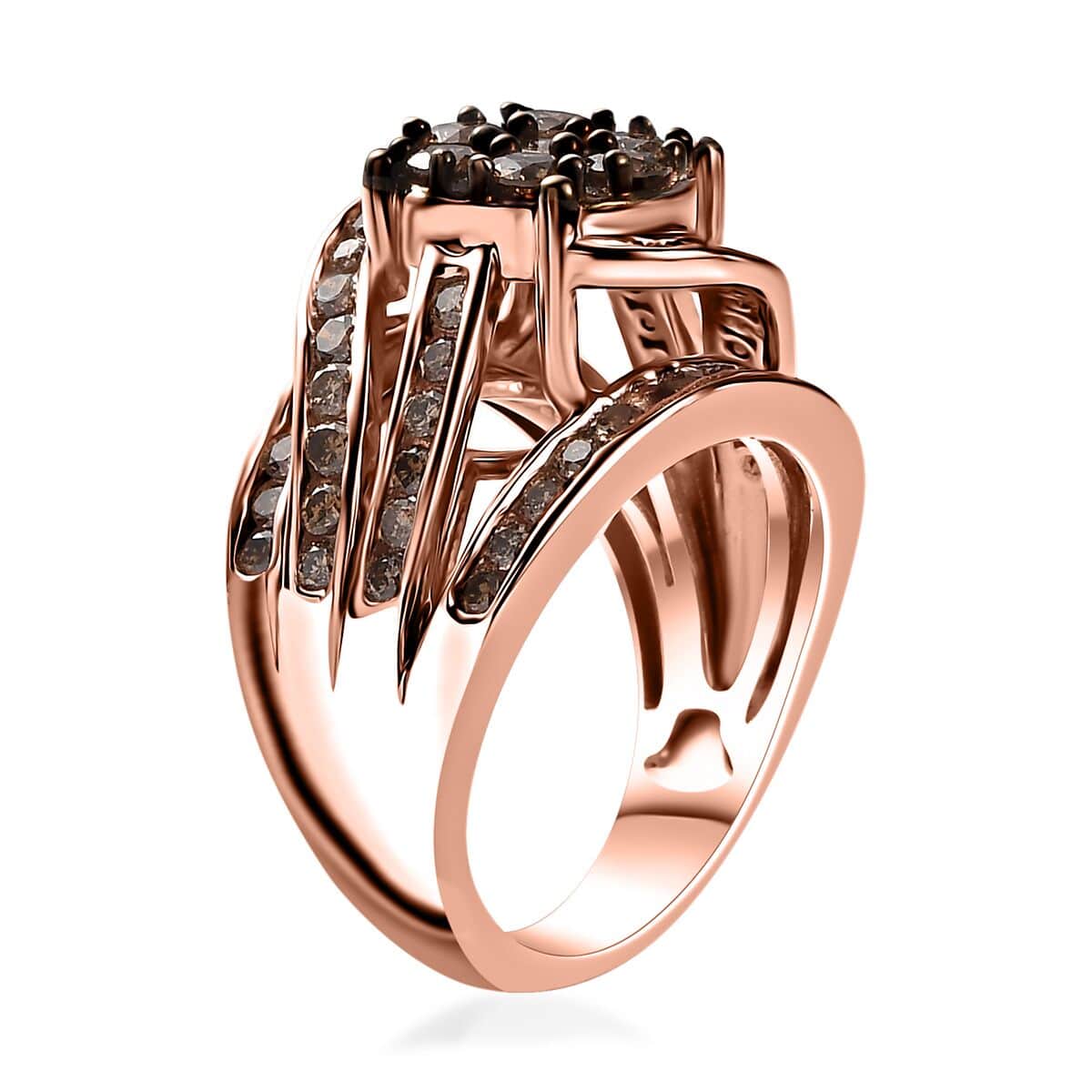 Natural Champagne Diamond Ring in Vermeil Rose Gold Over Sterling Silver (Size 6.0) 2.00 ctw image number 3