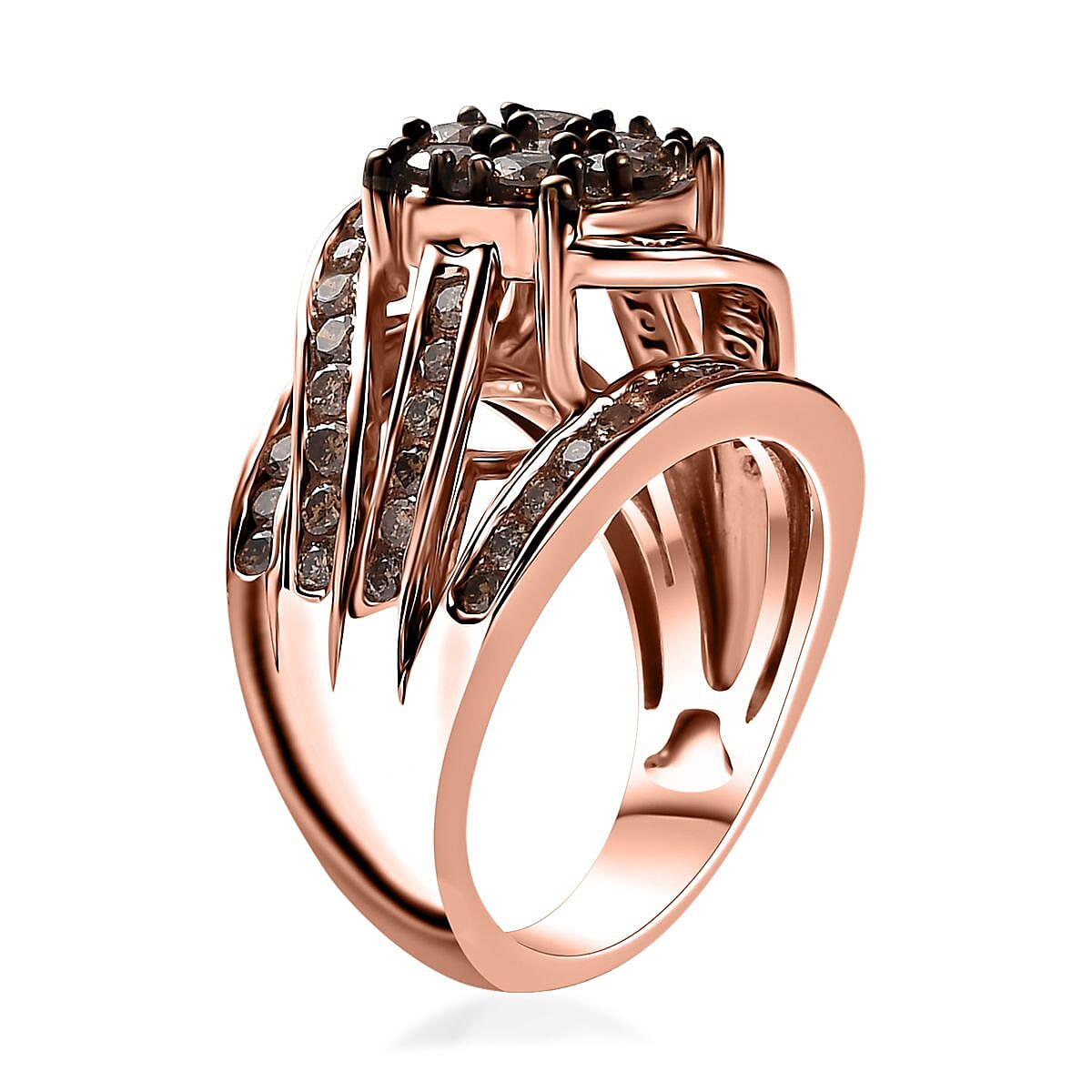 Natural Champagne Diamond Ring in Vermeil Rose Gold Over Sterling Silver (Size 8.0) 2.00 ctw image number 3