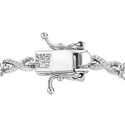 AAA Kagem Zambian Emerald and Diamond Bracelet in Platinum Over Sterling Silver (7.25 In) 1.00 ctw