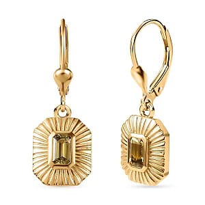 Golden Tanzanite 0.60 ctw Lever Back Earrings in 18K Vermeil YG Over Sterling Silver
