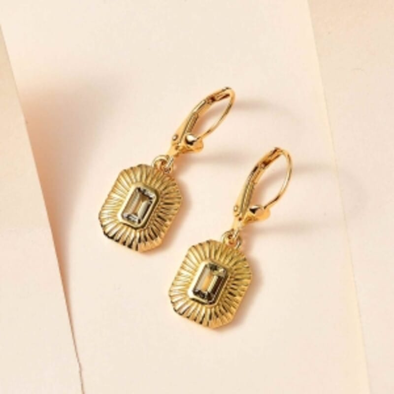 Golden Tanzanite 0.60 ctw Lever Back Earrings in 18K Vermeil YG Over Sterling Silver