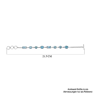 Larimar Fancy 13.50 ctw Bracelet in Rhodium Over Sterling Silver (7.50 In)