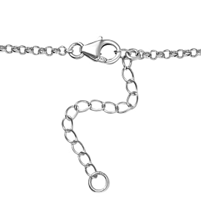 Meteorite Fancy 45.00 ctw Necklace in Rhodium Over Sterling Silver 18 Inches
