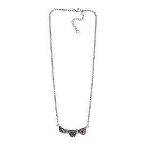 Meteorite Fancy 45.00 ctw Necklace in Rhodium Over Sterling Silver 18 Inches