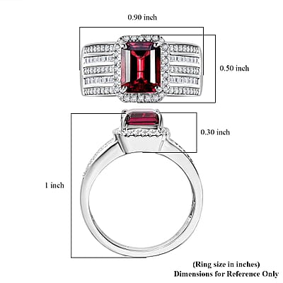 Rhapsody AAAA Ouro Fino Rubellite and E-F VS Diamond 3.15 ctw Ring in 950 Platinum (Size 6.0) 