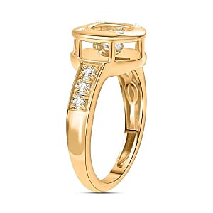 Moissanite 0.52 ctw Ring in 18K Vermeil Yellow Gold Over Sterling Silver (Size 9.0)