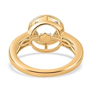 Moissanite 0.52 ctw Ring in 18K Vermeil Yellow Gold Over Sterling Silver (Size 9.0)