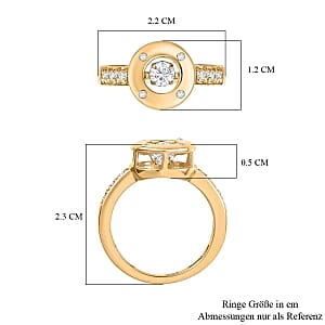 Moissanite 0.52 ctw Ring in 18K Vermeil Yellow Gold Over Sterling Silver (Size 9.0)