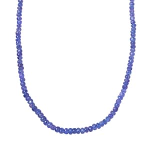 10K AAA Tanzanite 100.00 ctw Beaded Necklace in Yellow Gold 18 Inches