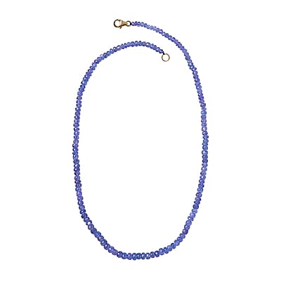 10K AAA Tanzanite 100.00 ctw Beaded Necklace in Yellow Gold 18 Inches