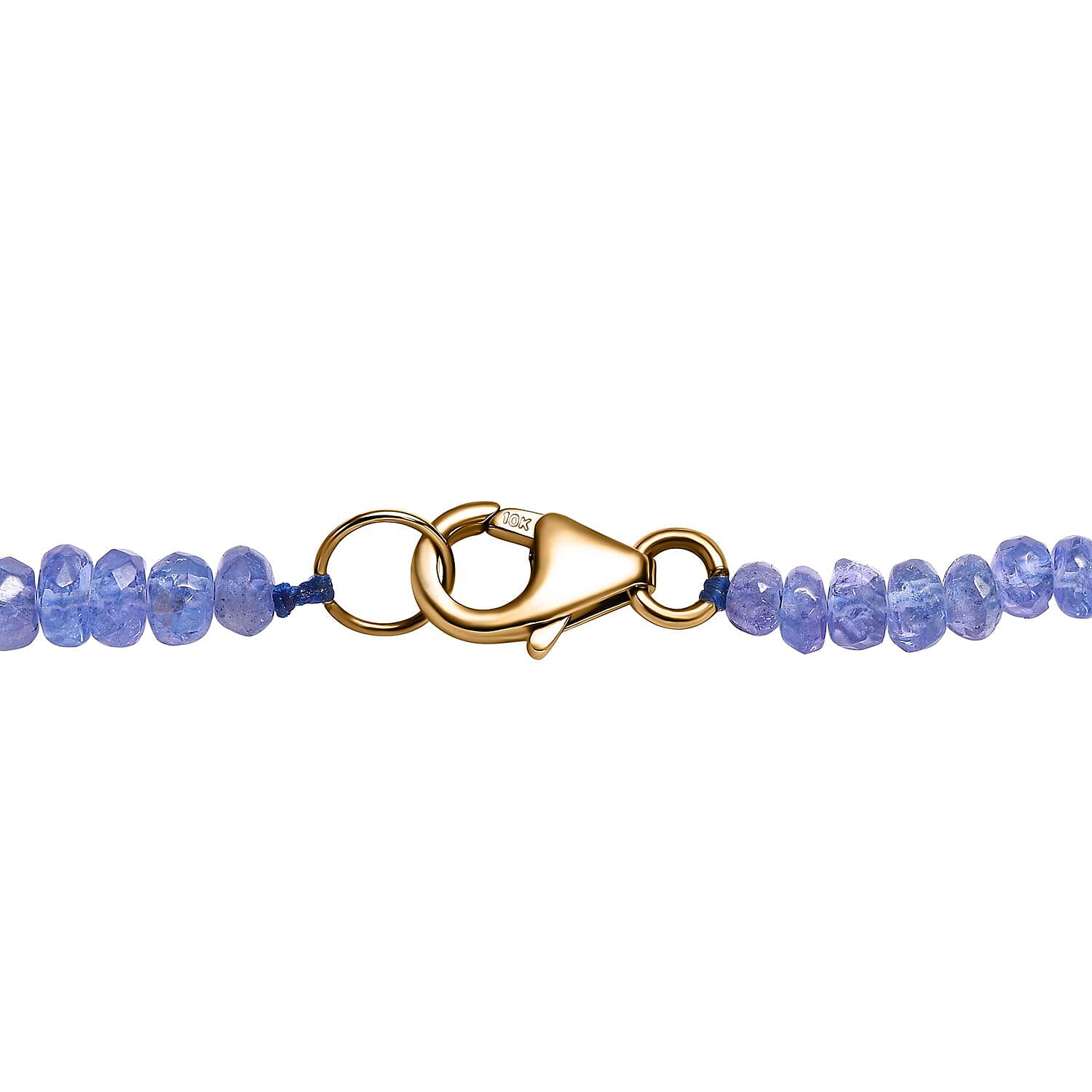 10K AAA Tanzanite 100.00 ctw Beaded Necklace in Yellow Gold 18 Inches
