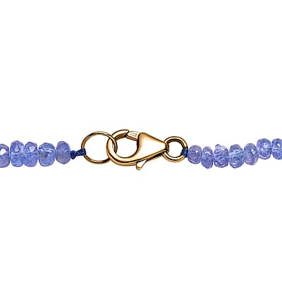 10K AAA Tanzanite 100.00 ctw Beaded Necklace in Yellow Gold 18 Inches