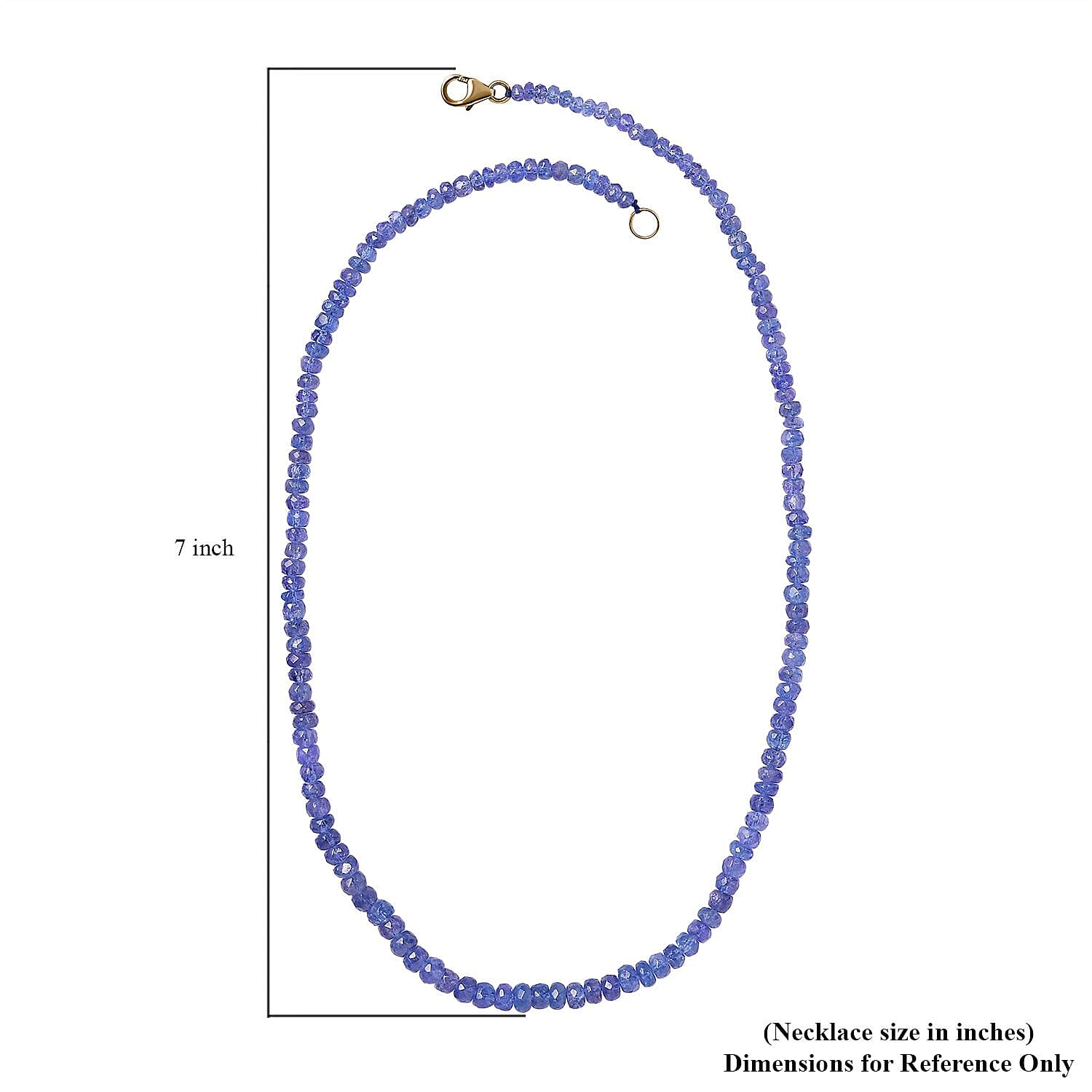 10K AAA Tanzanite 100.00 ctw Beaded Necklace in Yellow Gold 18 Inches