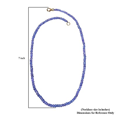 10K AAA Tanzanite 100.00 ctw Beaded Necklace in Yellow Gold 18 Inches