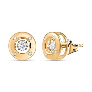 Moissanite 0.56 ctw Earrings in Vermeil Yellow Gold Over Sterling Silver