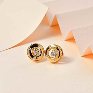 Moissanite 0.56 ctw Earrings in Vermeil Yellow Gold Over Sterling Silver