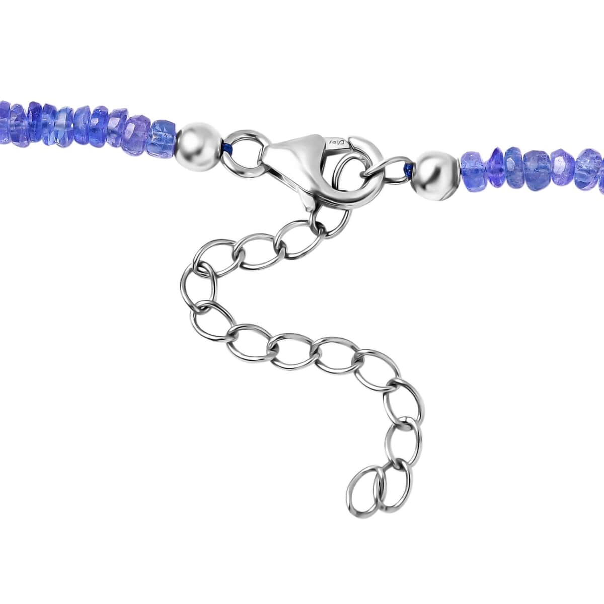 AAA Tanzanite Beaded Necklace 18-20 Inches in Rhodium Over Sterling Silver 60.00 ctw image number 4