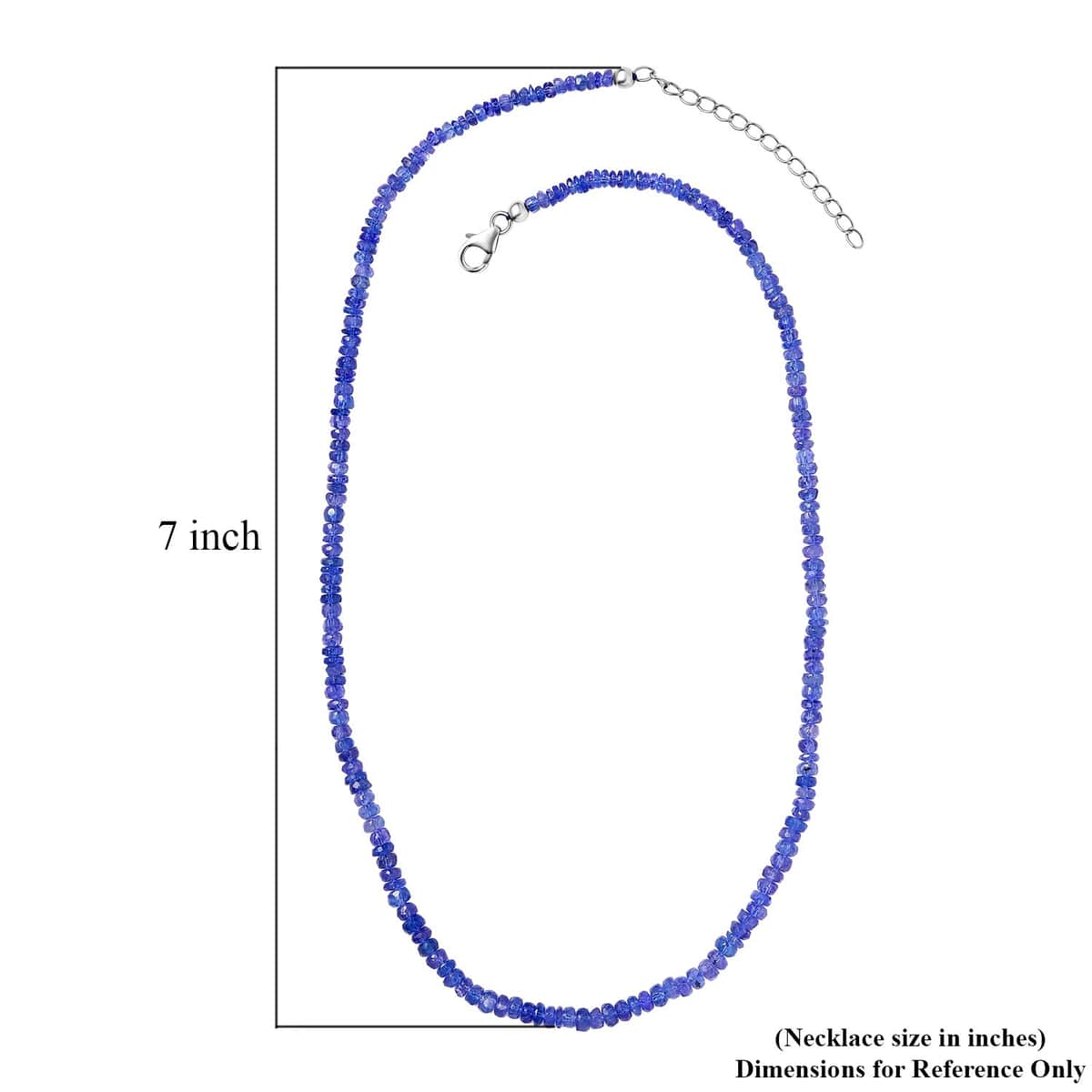 AAA Tanzanite Beaded Necklace 18-20 Inches in Rhodium Over Sterling Silver 60.00 ctw image number 5