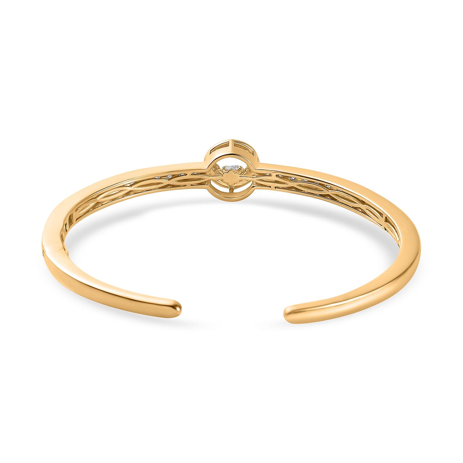 Moissanite 1.97 ctw Bangle Bracelet in 18K Vermeil Yellow Gold Over Sterling Silver (7.5 In) (16.92 g)