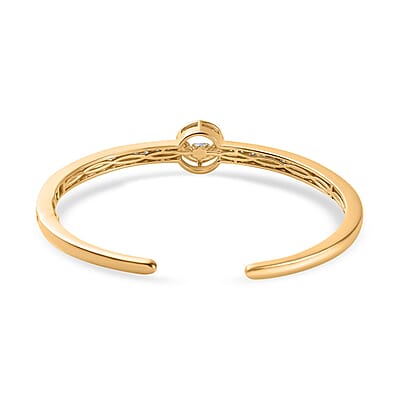 Moissanite 1.97 ctw Bangle Bracelet in 18K Vermeil Yellow Gold Over Sterling Silver (7.5 In) (16.92 g)