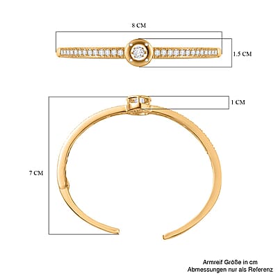 Moissanite 1.97 ctw Bangle Bracelet in 18K Vermeil Yellow Gold Over Sterling Silver (7.5 In) (16.92 g)