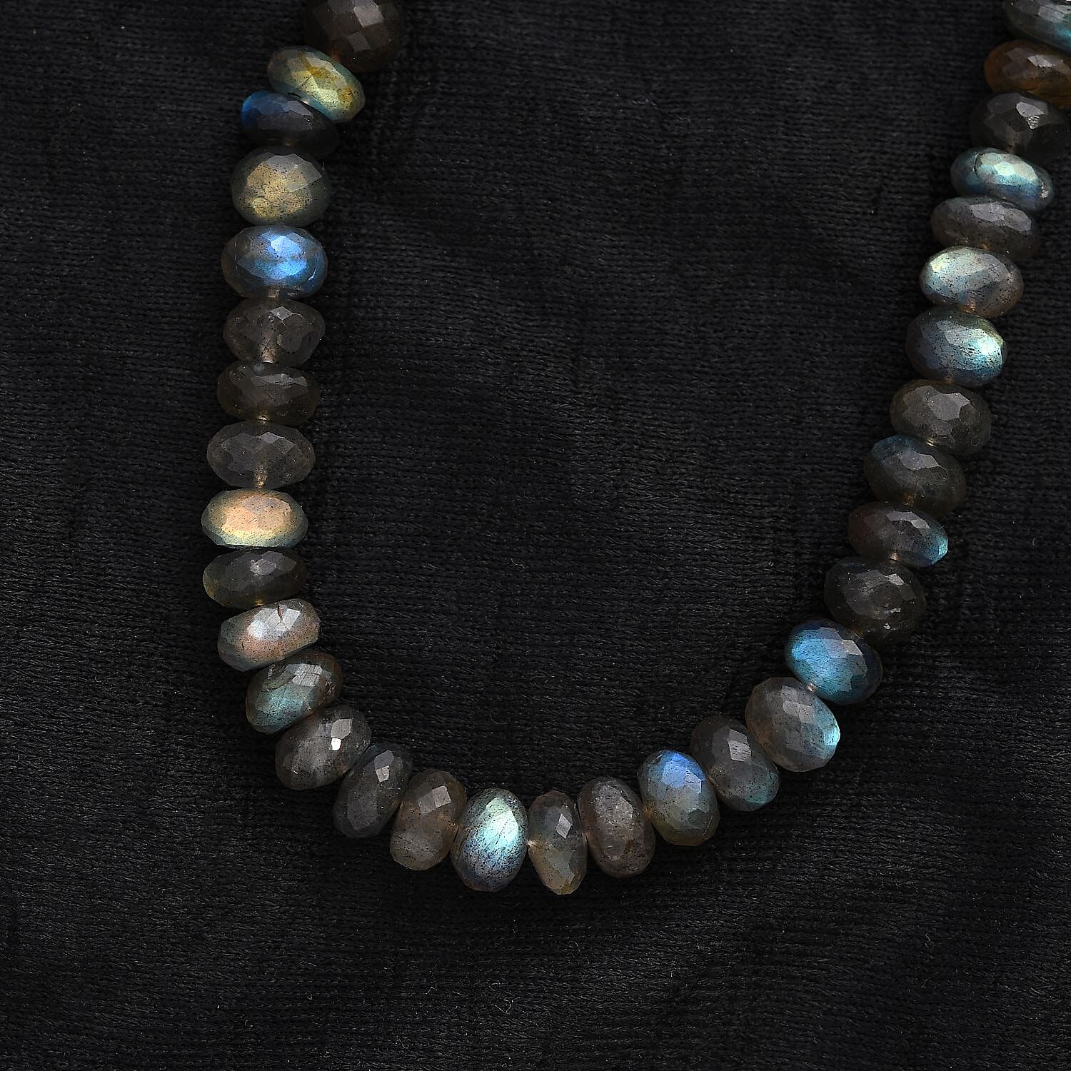 Malagasy Labradorite Beaded Necklace 18 Inches in Rhodium Over Sterling Silver 250.00 ctw