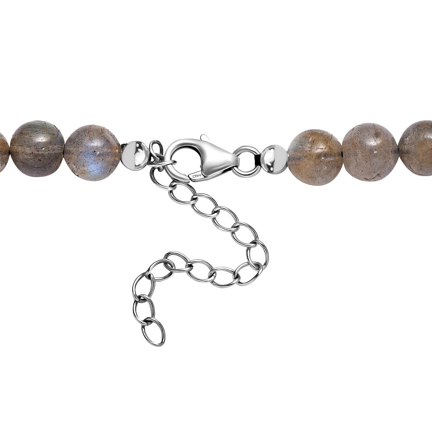 Malagasy Labradorite Beaded Necklace 18 Inches in Rhodium Over Sterling Silver 210.00 ctw