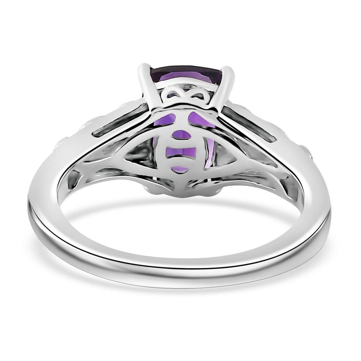 Premium Moroccan Amethyst, Ofiki Rubellite Ring in Vermeil YG and Rhodium Over Sterling Silver (Size 10.0) 1.60 ctw image number 4