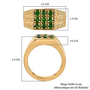 Chrome Diopside 1.23 ctw Ring in Vermeil Yellow Gold Over Sterling Silver (Size 9)