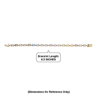 Luxoro 10K Yellow Gold Premium Ethiopian Welo Opal Link Bracelet (6.50 In) 5.75 ctw