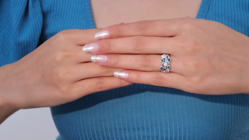 Moissanite, Monte Belo Indicolite Ring in Platinum Over Sterling Silver (Size 10.0) 1.00 ctw