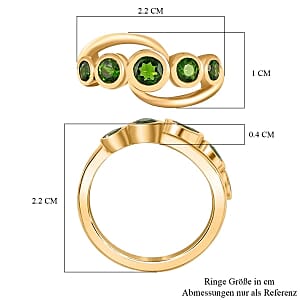 Chrome Diopside 0.97 ctw Ring in Vermeil Yellow Gold Over Sterling Silver (Size 10)