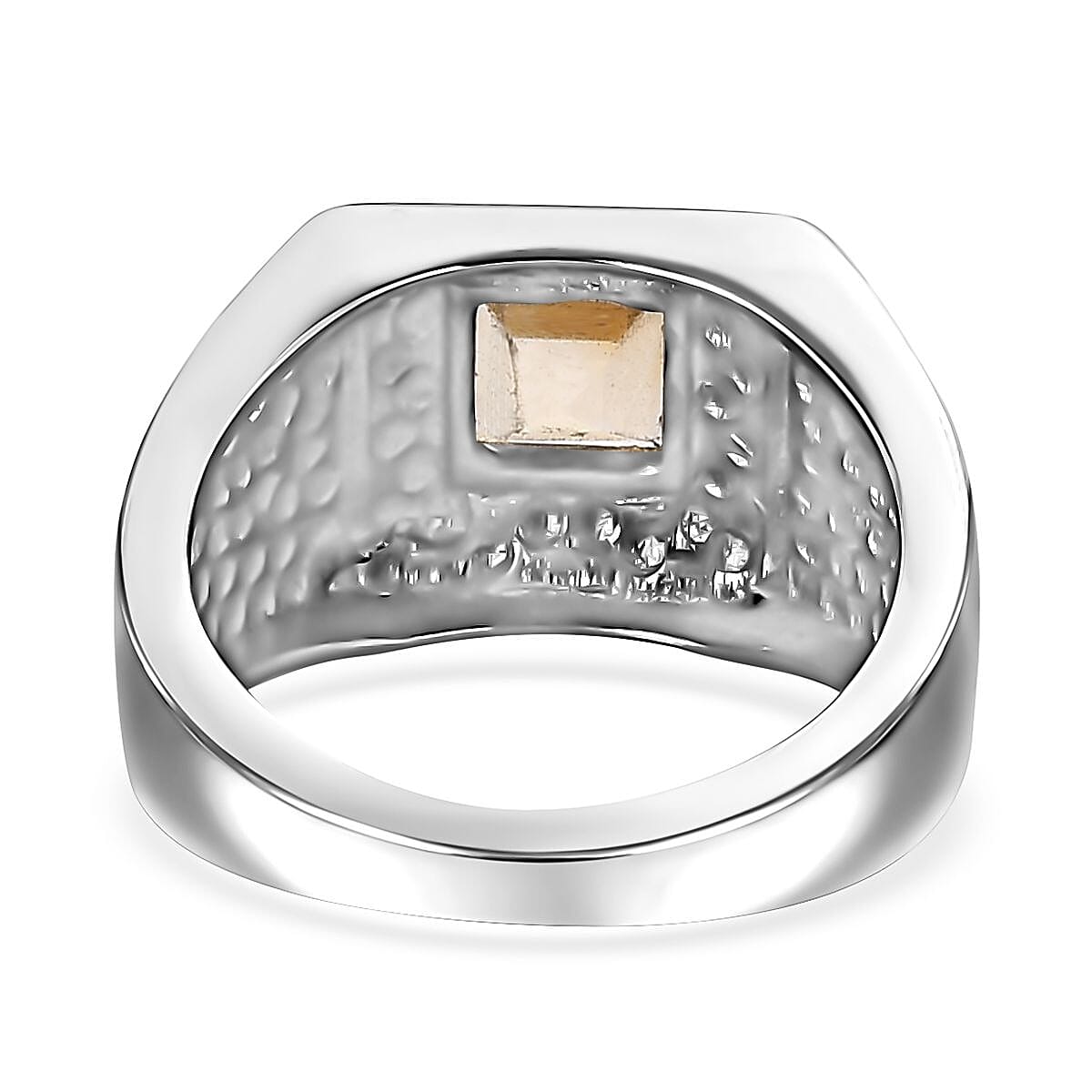 Brazilian Citrine Men's Ring in Stainless Steel (Size 10.0) 1.75 ctw image number 4