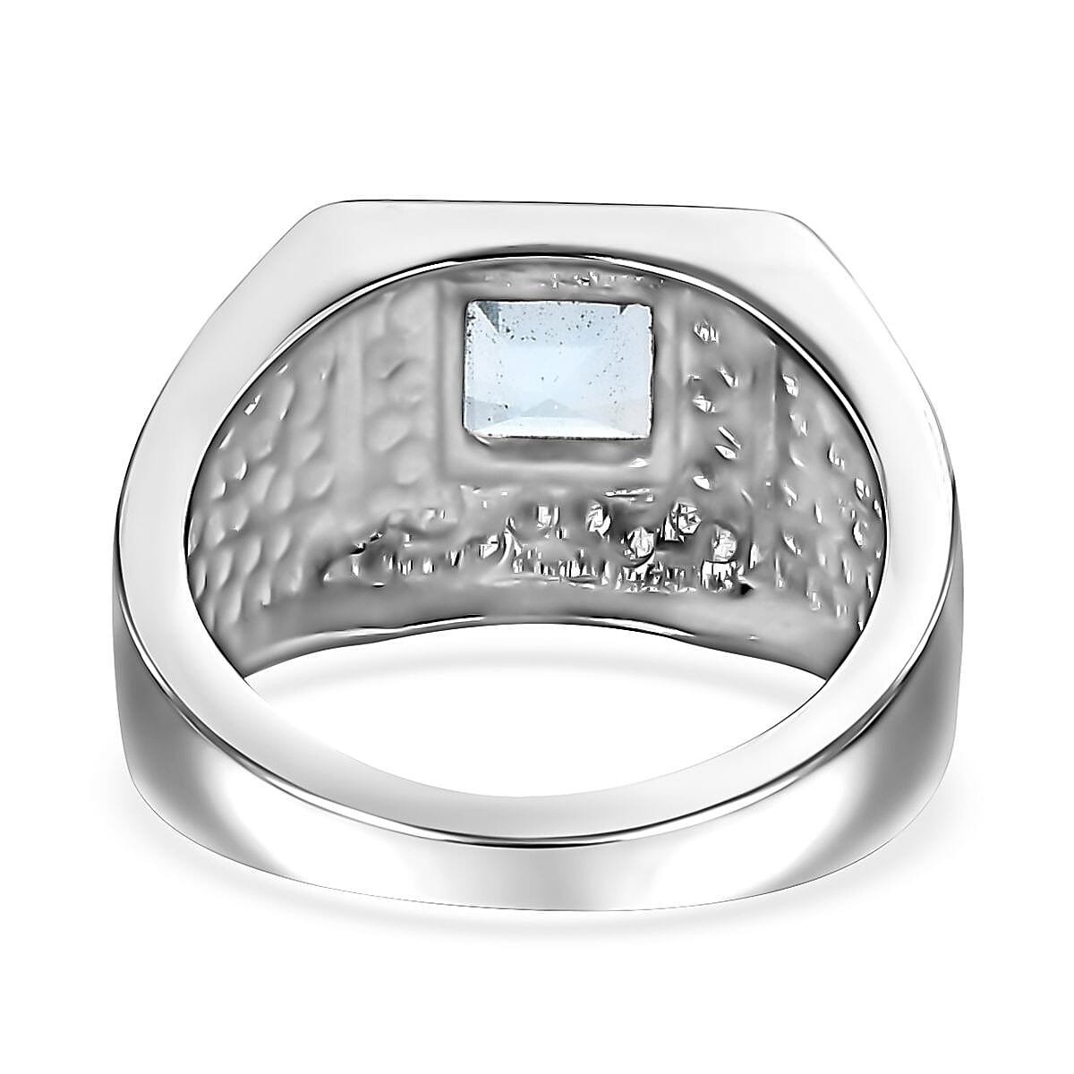 Sky Blue Topaz Men's Ring in Stainless Steel (Size 11.0) 1.85 ctw image number 4