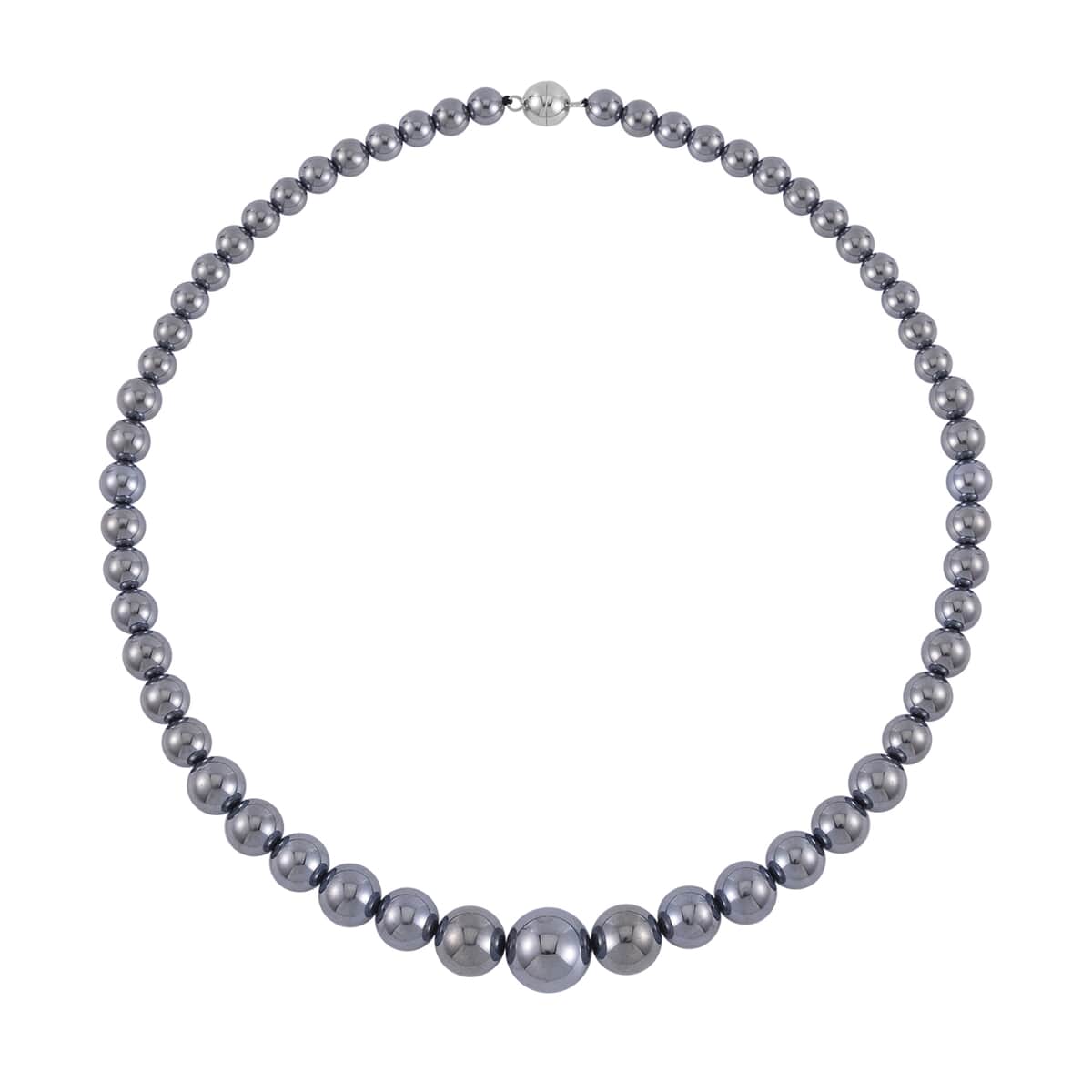 Terahertz Beaded Graduation Necklace 20 Inches in Rhodium Over Sterling Silver with Magnetic Lock 182.50 ctw image number 2