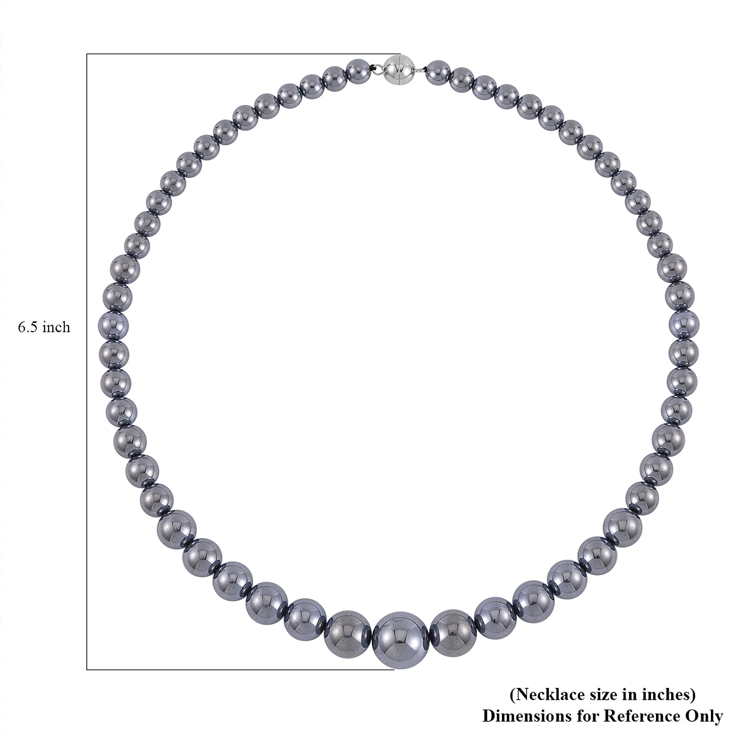 Terahertz 182.50 ctw Beaded Graduated Necklace in Rhodium Over Sterling Silver with Magnetic Lock 20 Inches
