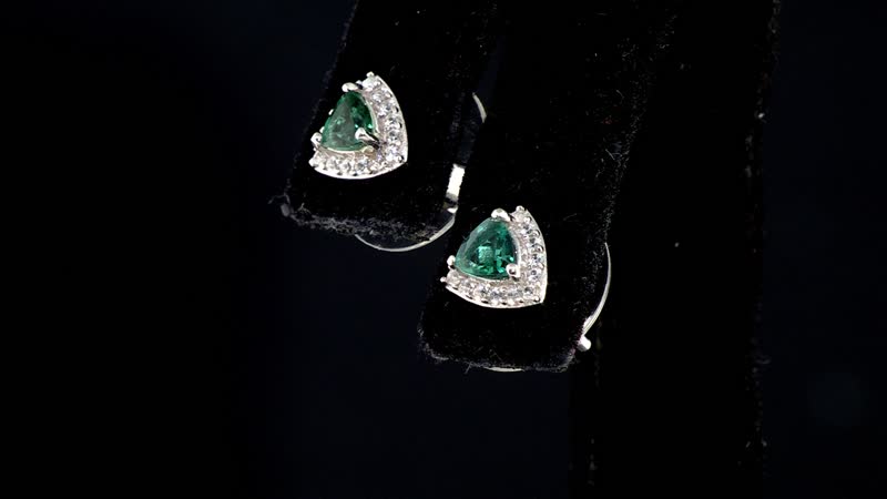 Indian Ocean Apatite and White Zircon Halo Stud Earrings in Platinum Over Sterling Silver 0.80 ctw