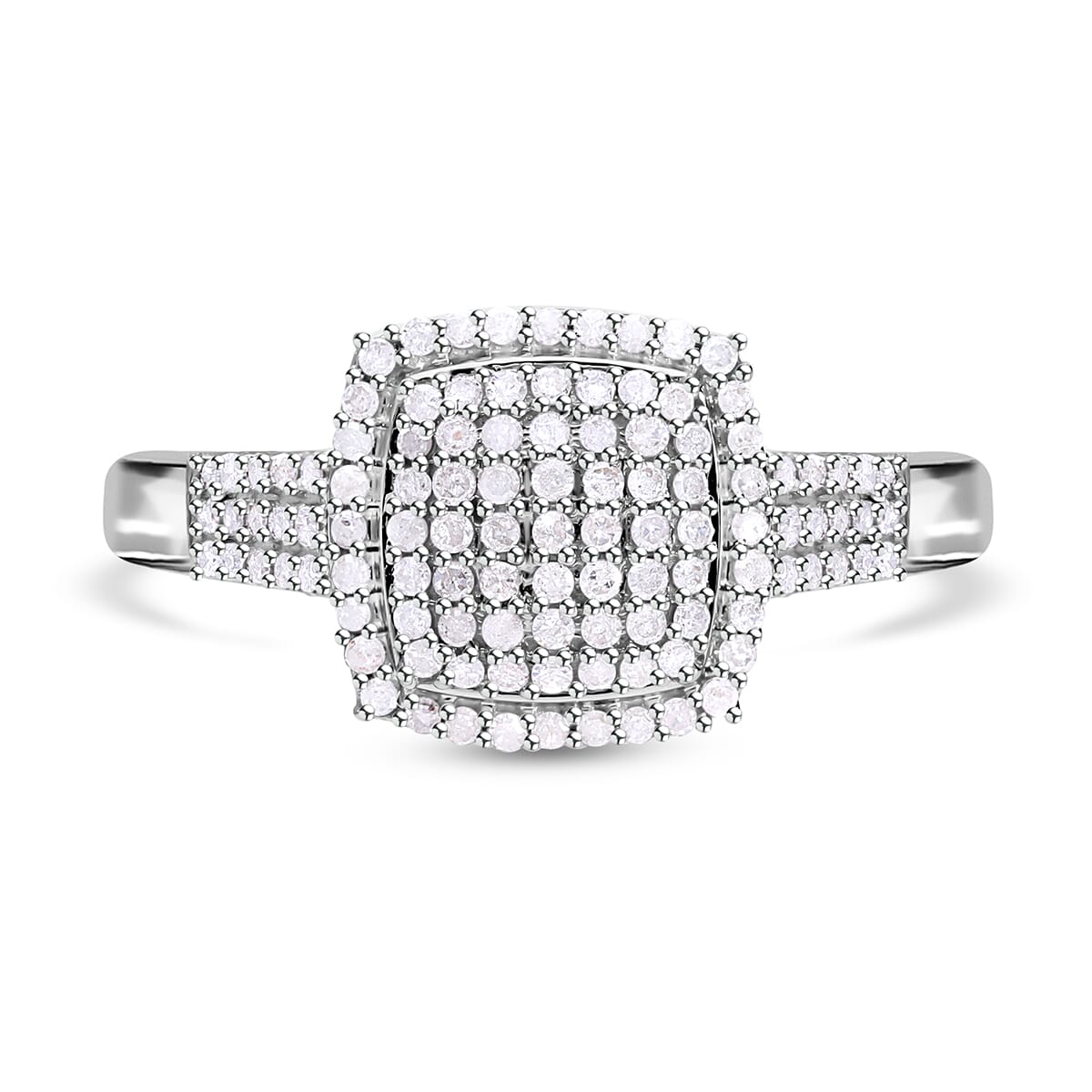 Diamond Art Deco 0.50 ctw Ring in Platinum Over Sterling Silver (Size 8.0)  image number 0