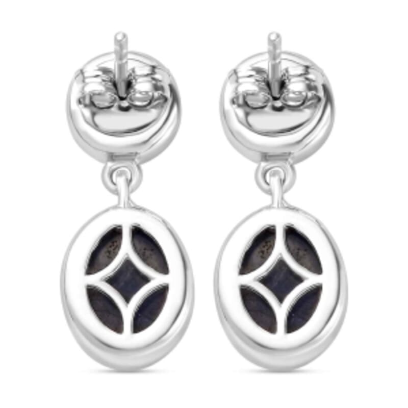 AAA Labradorite 7.00 ctw Earrings in Rhodium Over Sterling Silver