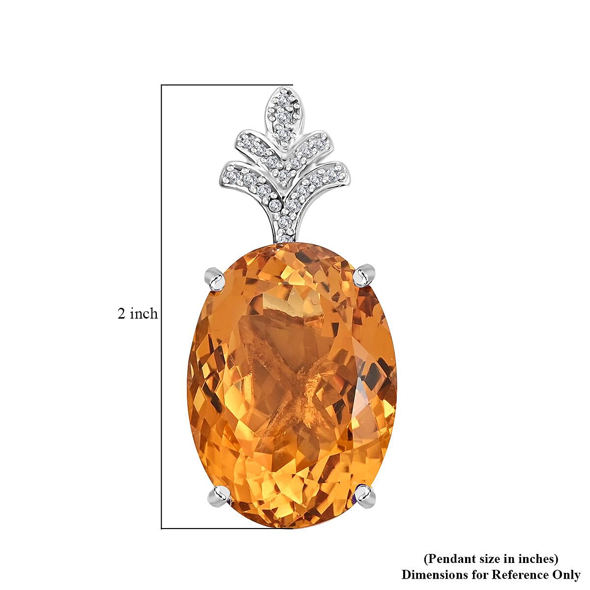 Mother's Day Gift AAA Brazilian Citrine and White Zircon Pendant in Platinum Over Sterling Silver 50.30 ctw image number 5