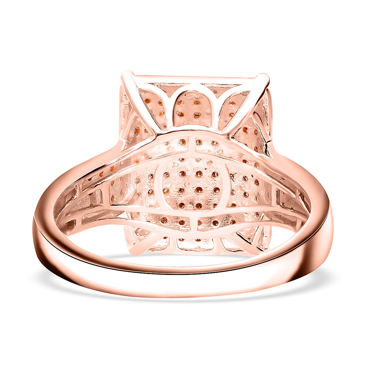 Natural Champagne Diamond 0.50 ctw Ring in Vermeil Rose Gold Over Sterling Silver (Size 10.0)
