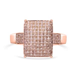 Natural Champagne Diamond 0.50 ctw Ring in Vermeil Rose Gold Over Sterling Silver (Size 8.0)