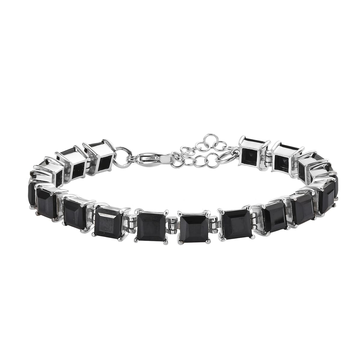 Thai Black Spinel Bracelet in Stainless Steel (6.50-8.0In) 28.50 ctw image number 0