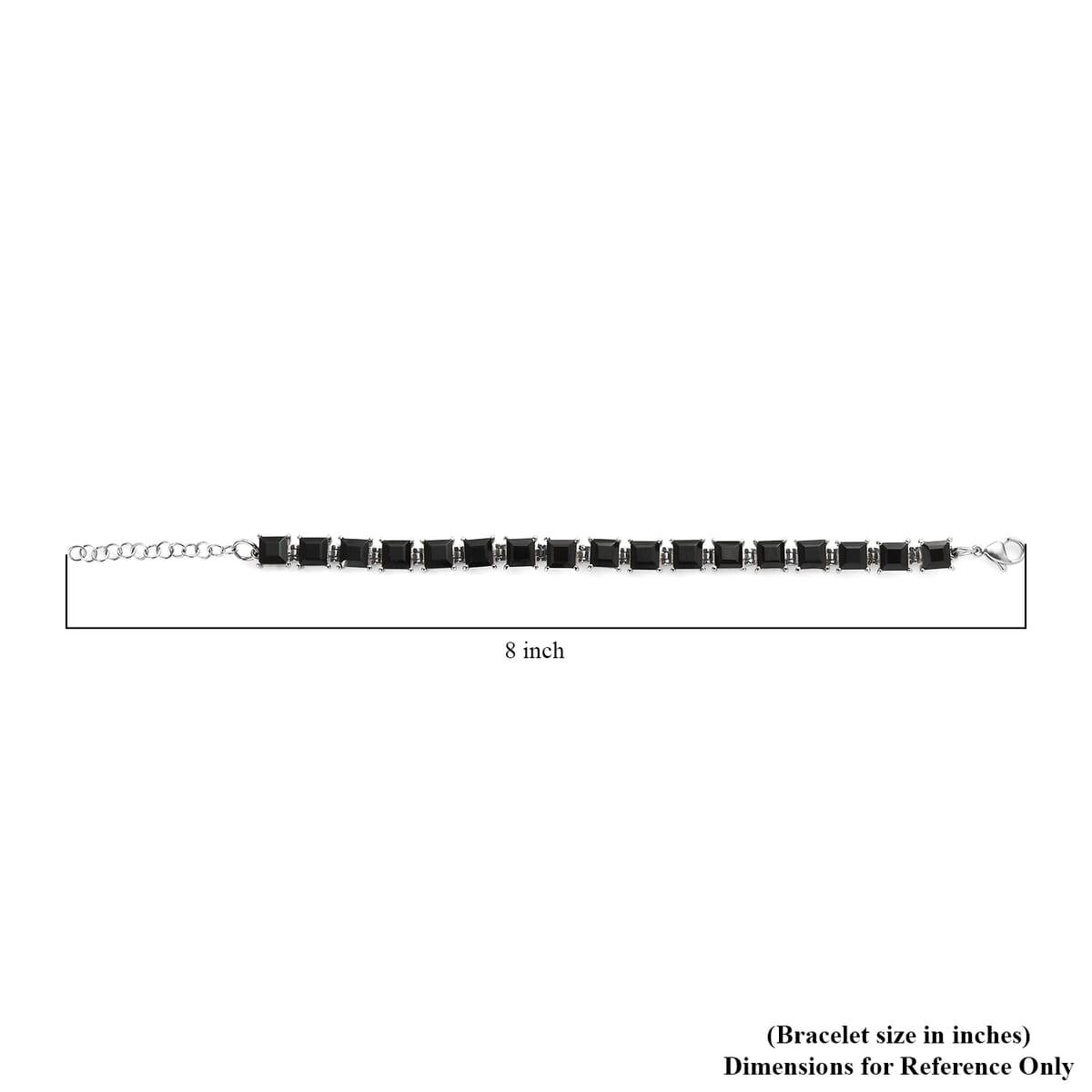 Thai Black Spinel Bracelet in Stainless Steel (6.50-8.0In) 28.50 ctw image number 4